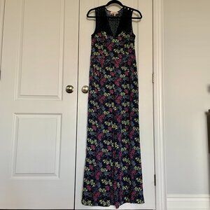 Women's Juicy Couture Silk Jumper Pantsuit Sleeveless Ditsy Floral Print Size 12